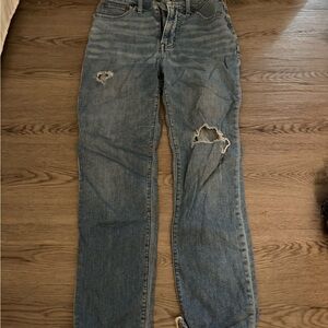 Distressed Blue Jeans
